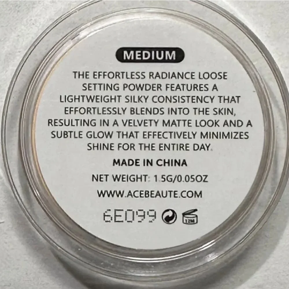 New! Ace Beaute Effortless Radiance Loose Setting Powder - So Smooth!